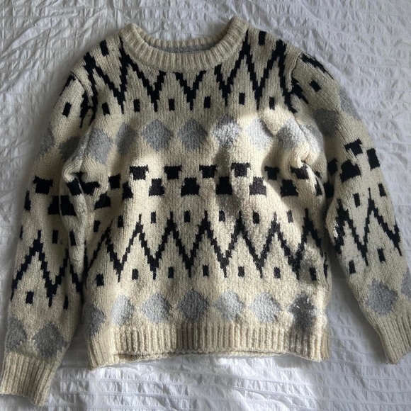 Grandpa-style Knit Chunky Sweater - Picture 3 of 5